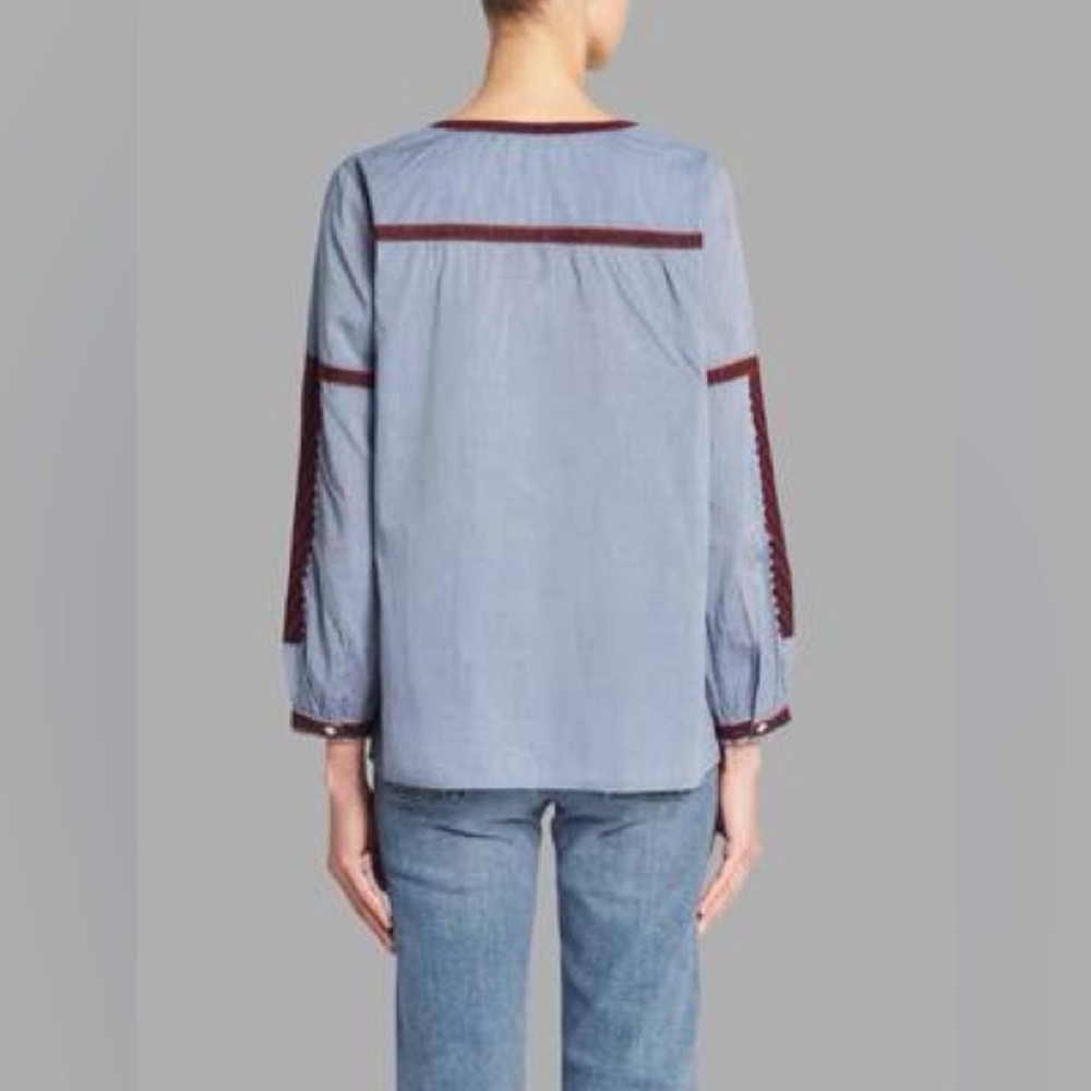JOIE Marlen Blouse - Chambray/Black Current - Picture 2 of 7